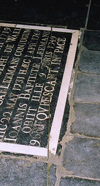 Meridian line cuts through gravestone (September 2000)